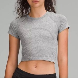 Lululemon swiftly tech cropped tshirt gray 4